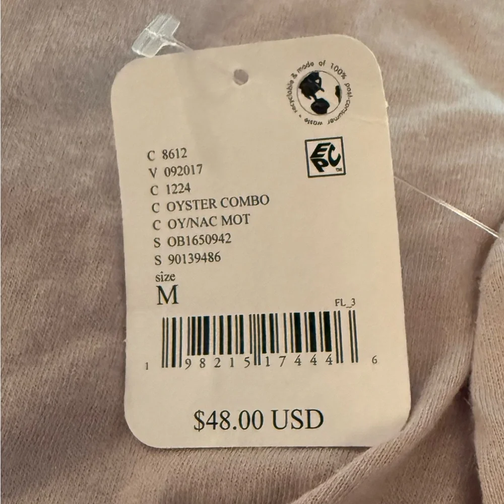 New Women’s Free People Inspire Logo Crop Tee - Oyster Combo Size Medium - Picture 7 of 9